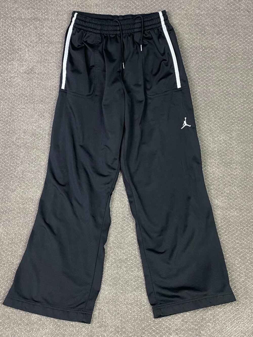 Vintage Nike Jordan Track Pants Mens XL Black Baggy Wide Leg Basketball Air
